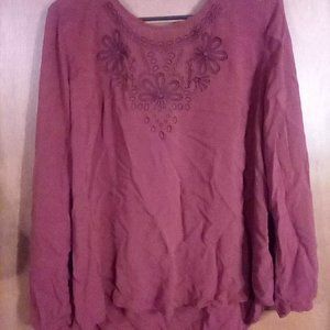 XL Brown Long Sleeve blouse